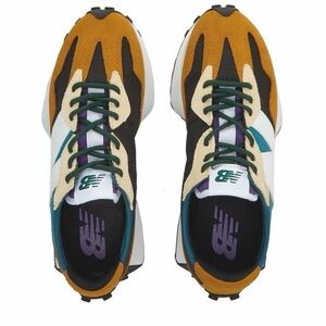 New Balance 327 Workwear Gold and Teal Moonstone Sneakers